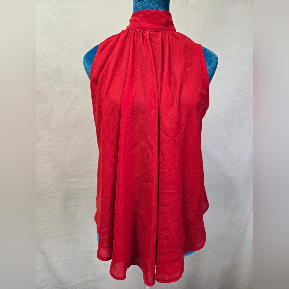 SHEIN Vibrant Red Drape Blouse